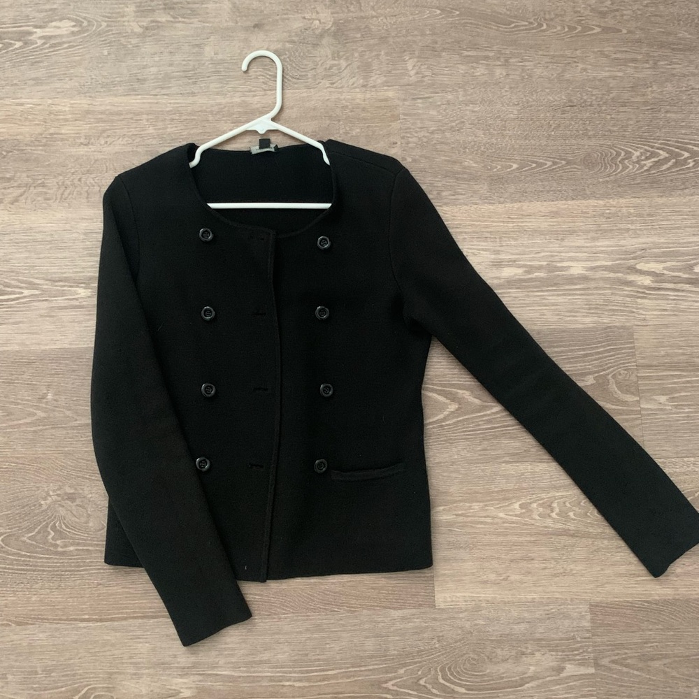 Ann Taylor Black Double-Breasted Blazer